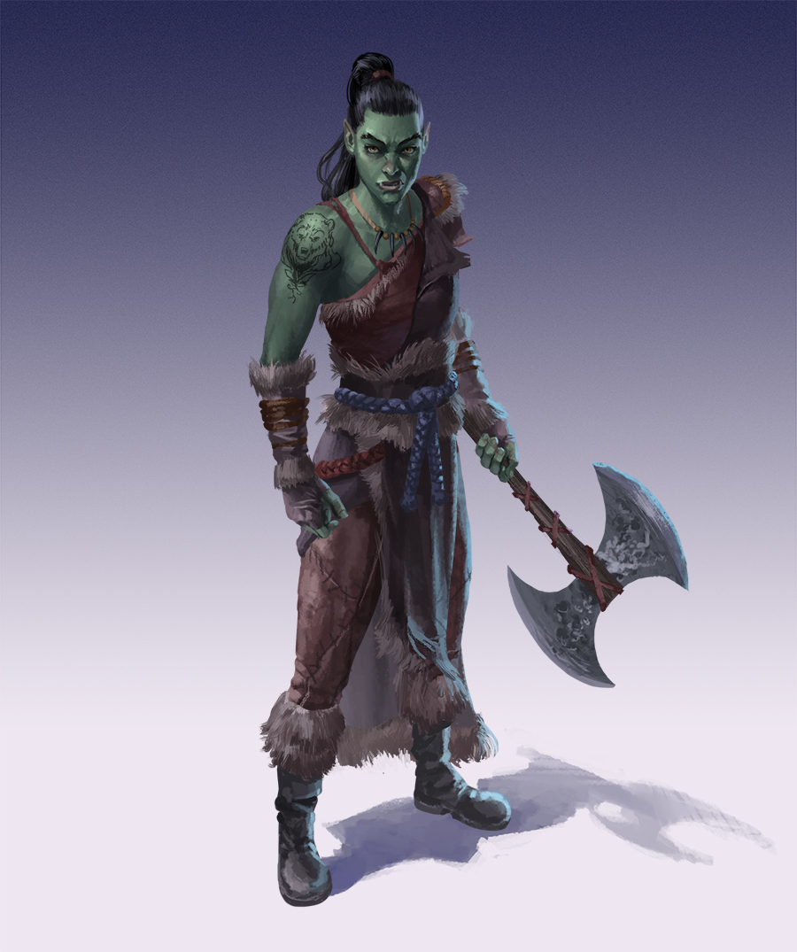 Half Orc Barbarian by Phill-Art : r/ImaginaryOrcs
