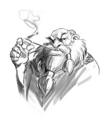 Wise Dwarf Pencil Sketch