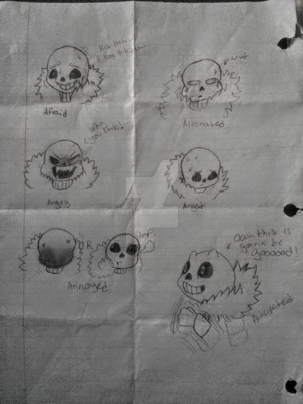 Sans expression sheet 1