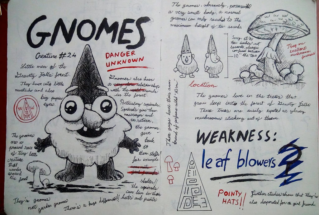 Gravity Falls Journal 3 Replica - Gnomes page by leoflynn on DeviantArt