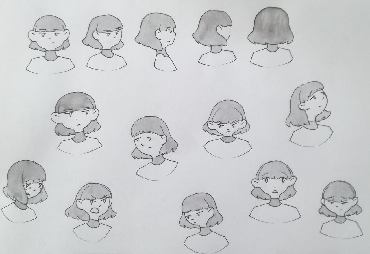 Character sheet : expression sheet by Dragosaurusss on DeviantArt