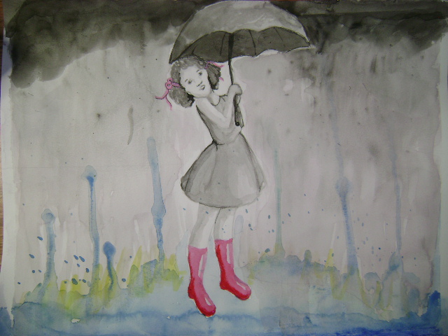 Ink Umbrella Girl