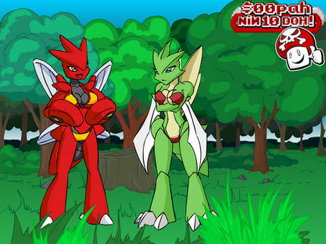 Scyther and Scizor Nin10Doh BG