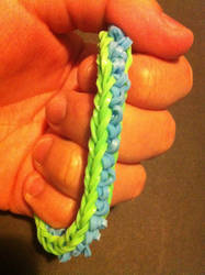 Blue and green loom bracelet