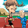 Caricature: the coach and the boy -Alex Borroni