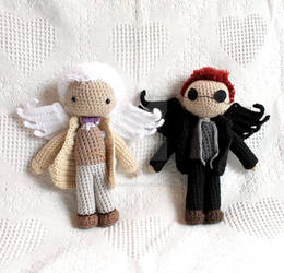 Aziraphale and Crowley- Crocheted