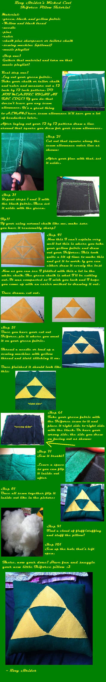 RoxyStrider's Wicked Cool Triforce Pillow Tutorial