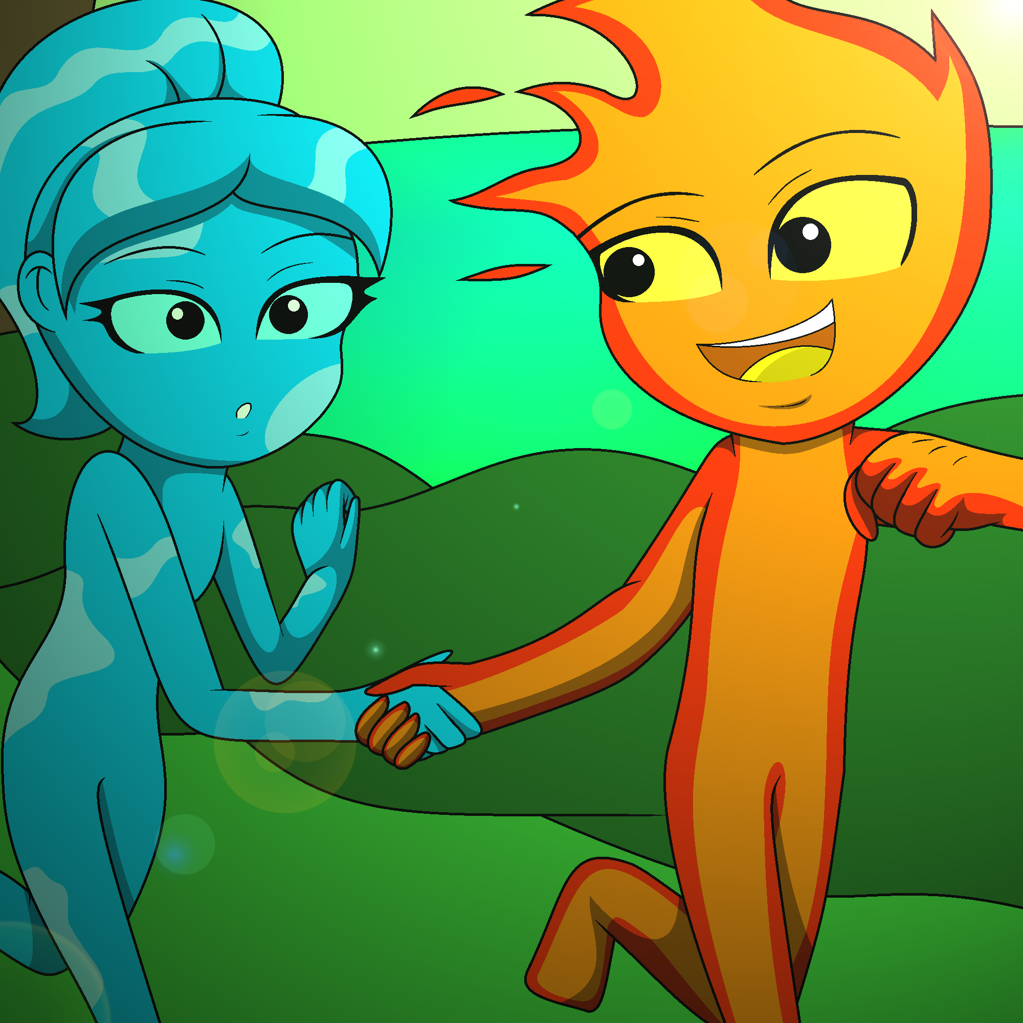 Pixilart - Fire boy and Water girl by DrawingPro