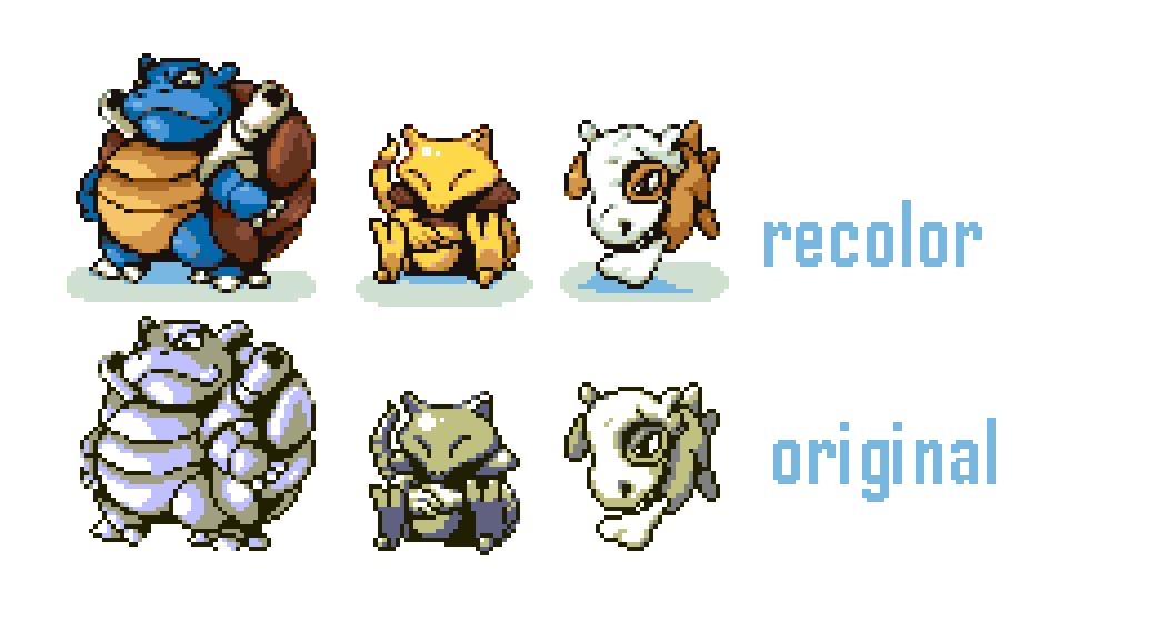 Recoloring some pokemon sprites by Akko2700 on DeviantArt