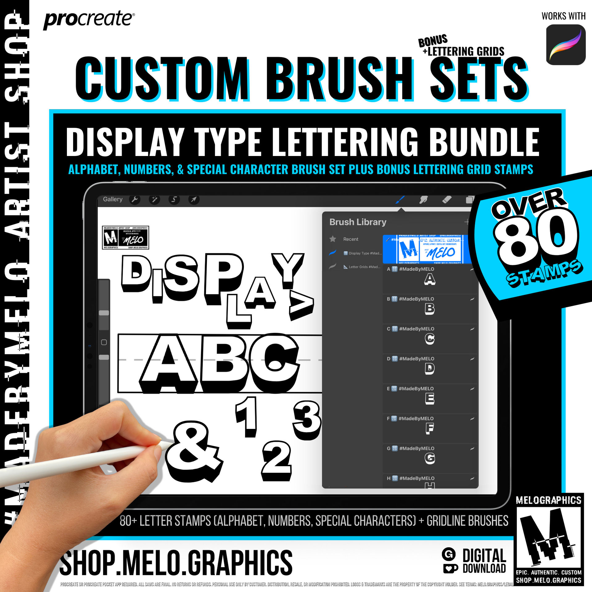 Display Type Procreate Letter Brushset #MadeByMELO by MadeByMELO on ...