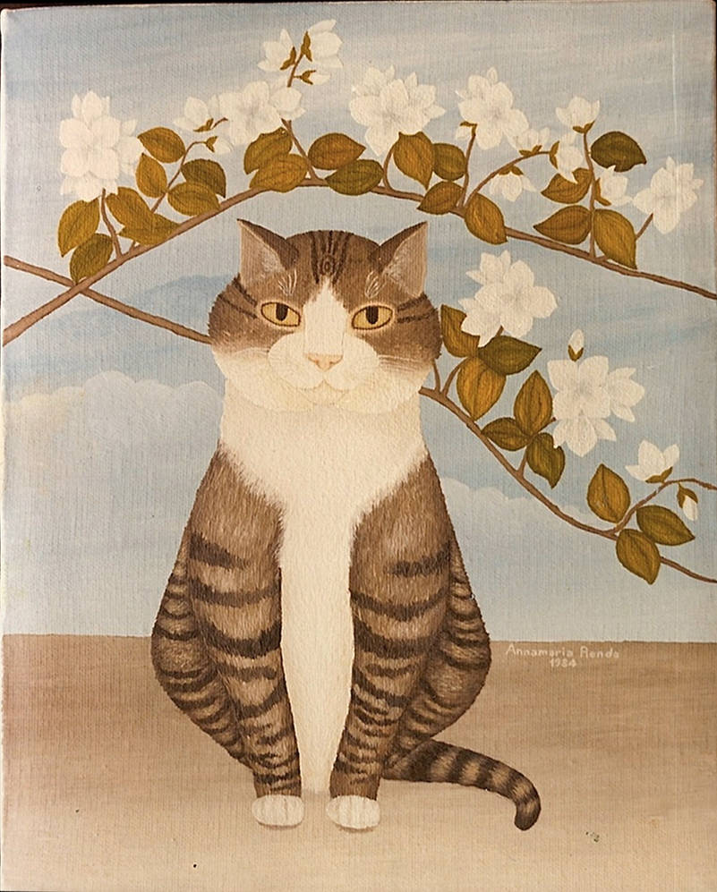 Cat And White Flowers by AnnaArt89 Cat And White Flowers by AnnaArt89