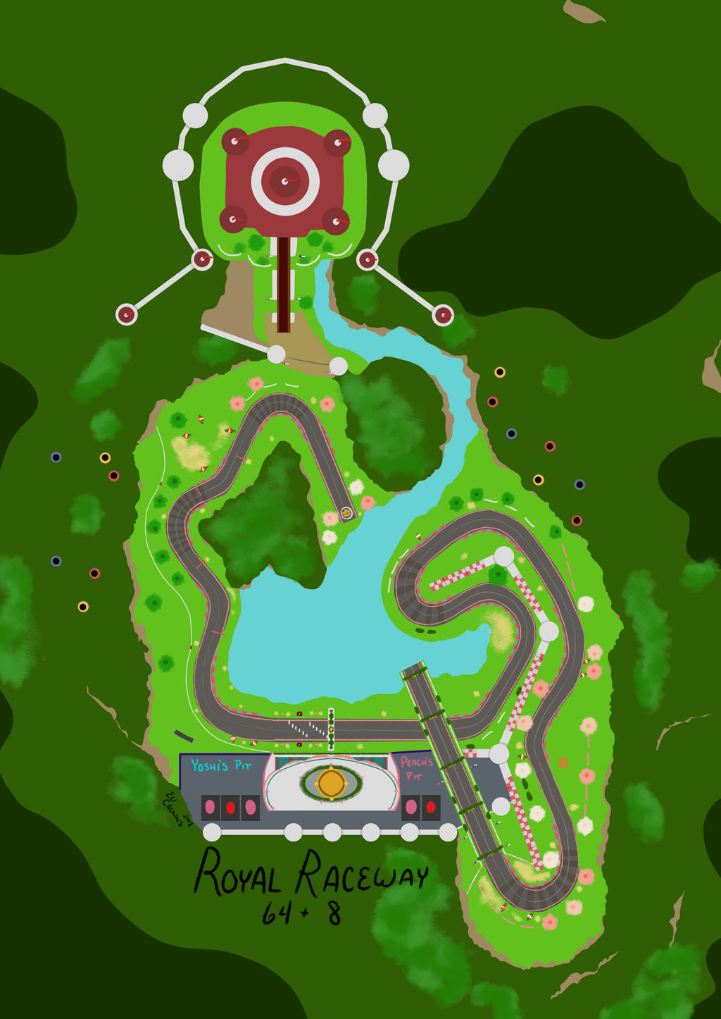 Mario Raceway Layout Mario Kart | Royal Raceway by Lunalutra on DeviantArt