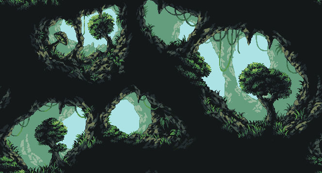 Jungle Cave Background