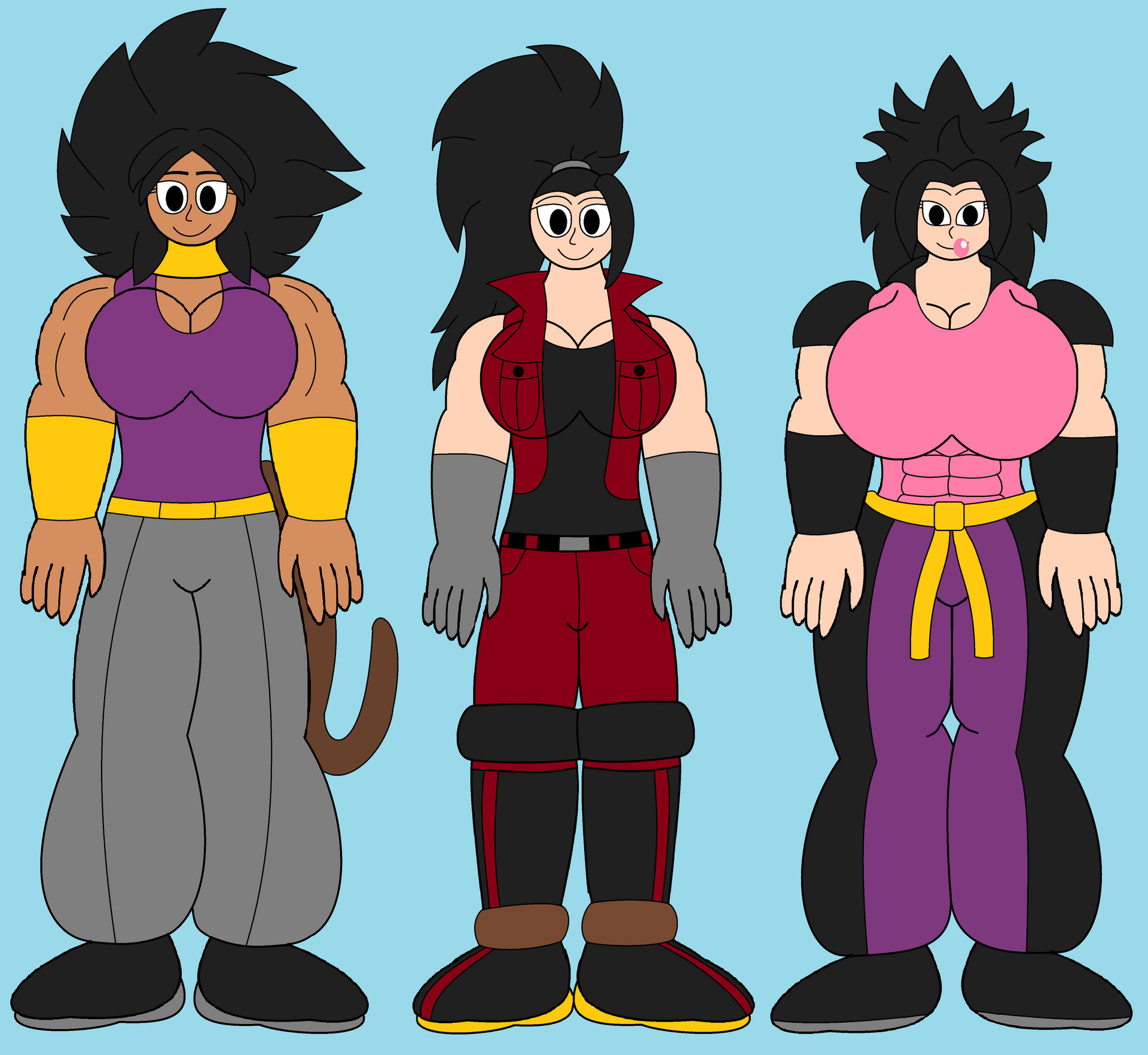 GT Kale, GT Caulifla, And Carolla Base Form by BigTime99 on DeviantArt
