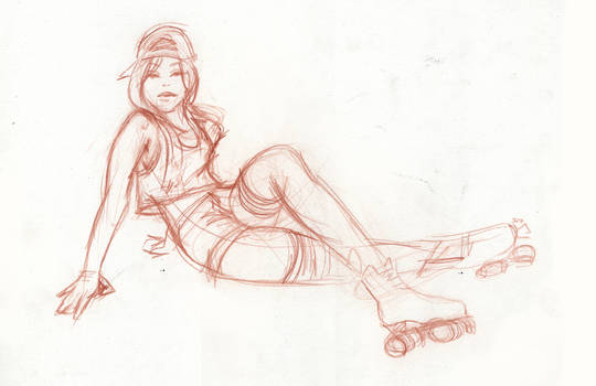 RollerGirl live model sketch #7