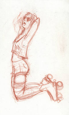 RollerGirl live model sketch #8