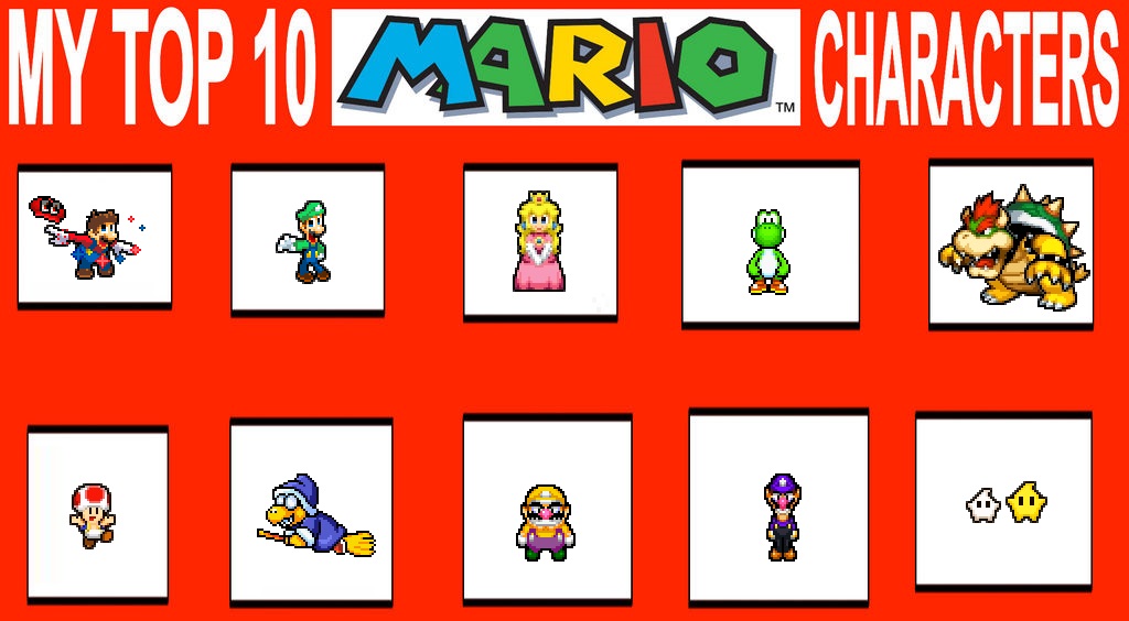 Mario Characters Poll My Top 10 Favortie Mario Characters by Mariopro008 on DeviantArt