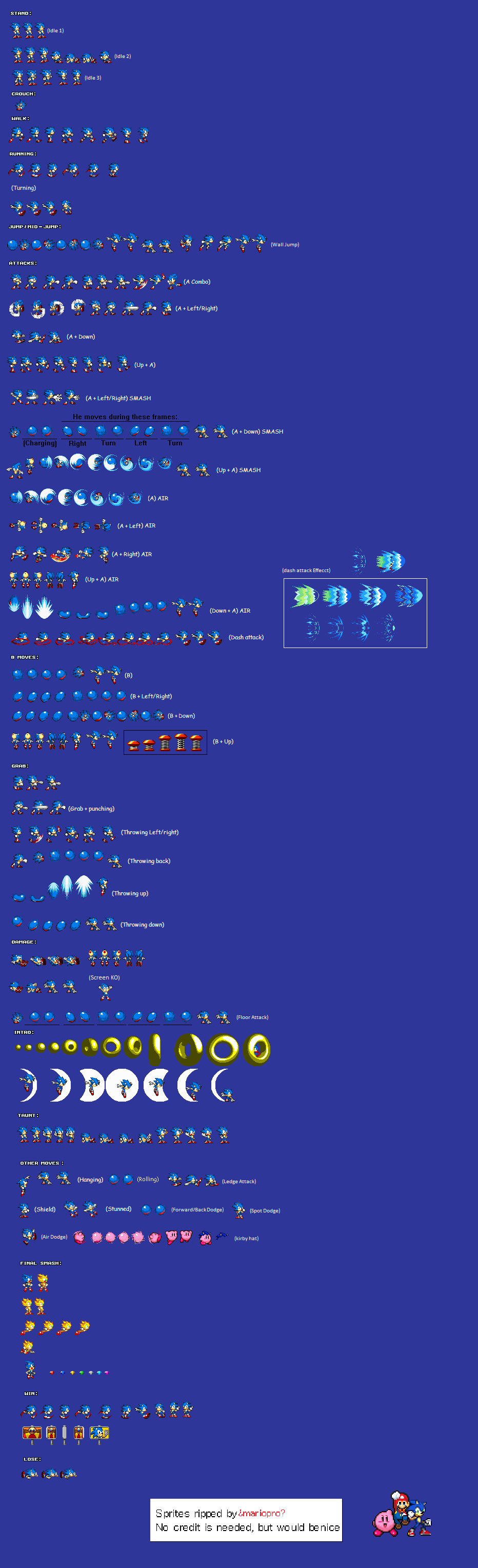 Sonic Sprite sheet variety pack. by parrishbroadnax on DeviantArt