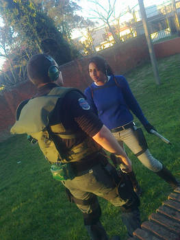 Lara Croft and Chris Redfield