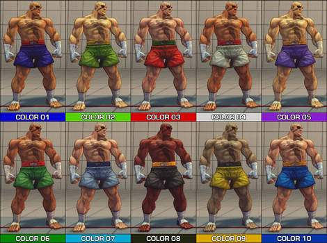 Sagat Colour Pack - SF4 Mod