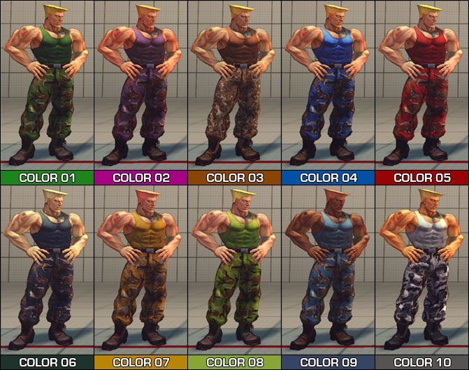 Guile Colour Pack - SF4 Mod