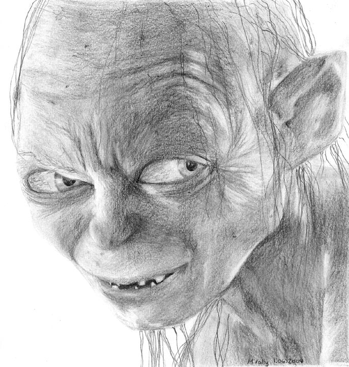 This drawing i made of gollum : r/lotr