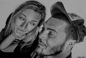 A couple drawing pencil