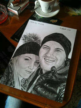 Couple portrait drawing realistic drawing