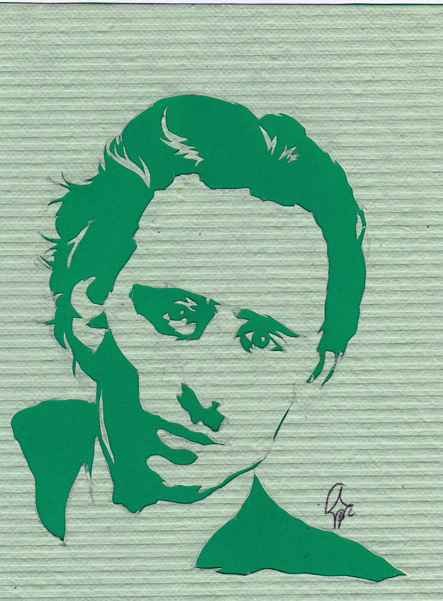 Tom Hiddleston paper cut out