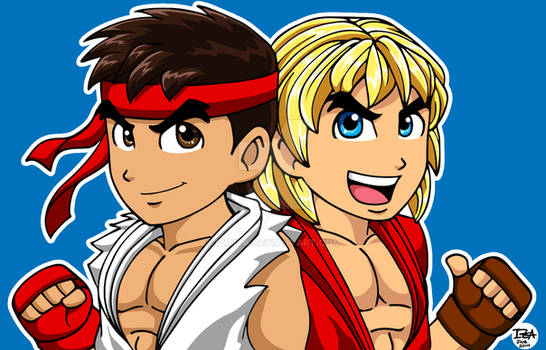 Chibi Ryu and Ken