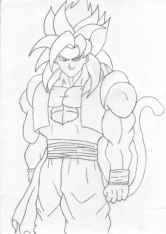 Gogeta SSJ4 - Line Art by Matthew25892 on DeviantArt