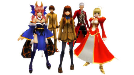 MMD Fate/Extra playable Protagonist and Servants by ChocoKobato