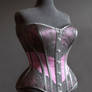 Purple silk and lace corset