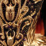 Close up of costume for the Queens Gallery
