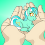 Lyra Resting on a Pair of Hands