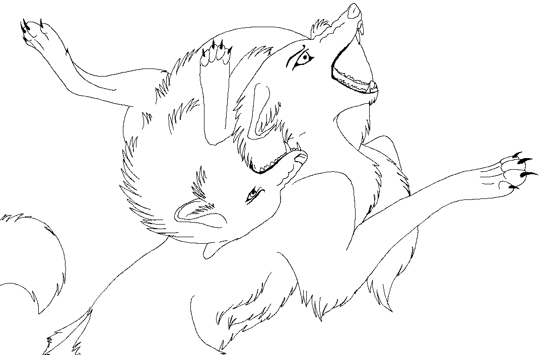 Lineart  Pandore wolf vs wolf