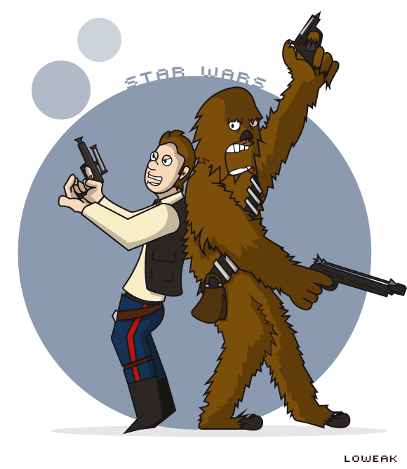 Han Solo and Chewbacca