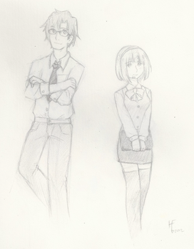 Kotori and Broducer - school doodle