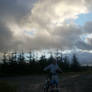 nice sky and biker