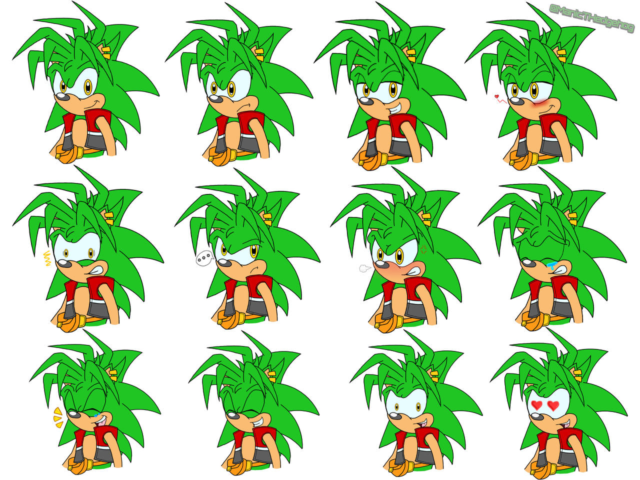Manic The Hedgehog's Reaction/Expression - Artwork by ManicTHedgehog on ...