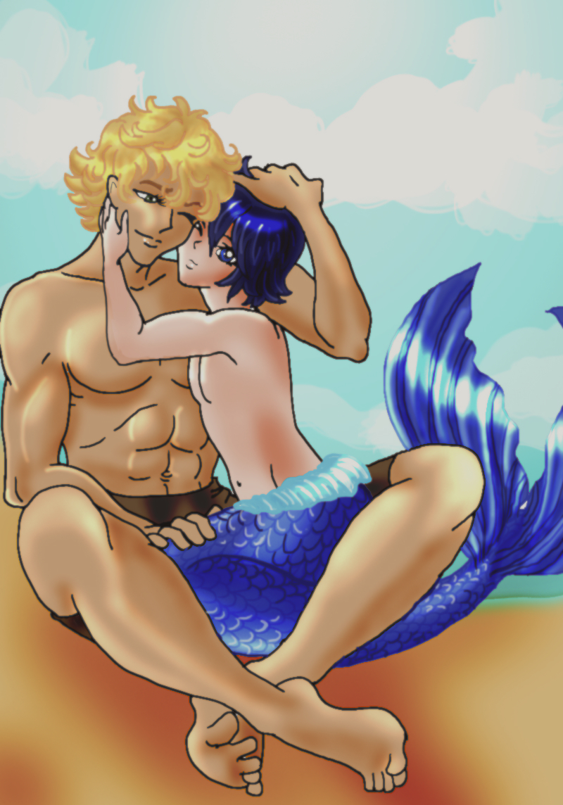 Yaoi fisherman and merboy