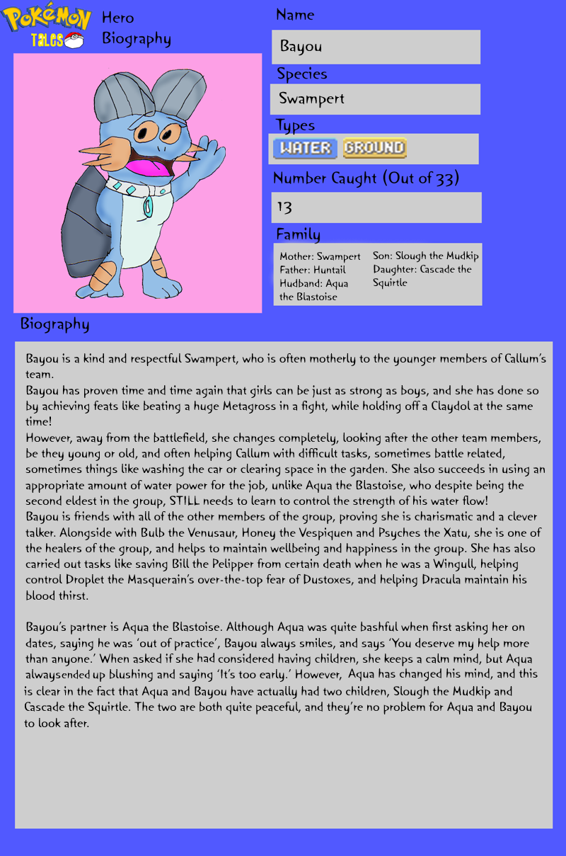 Pokemon Tales Bio - Bayou by Duckyworth on DeviantArt