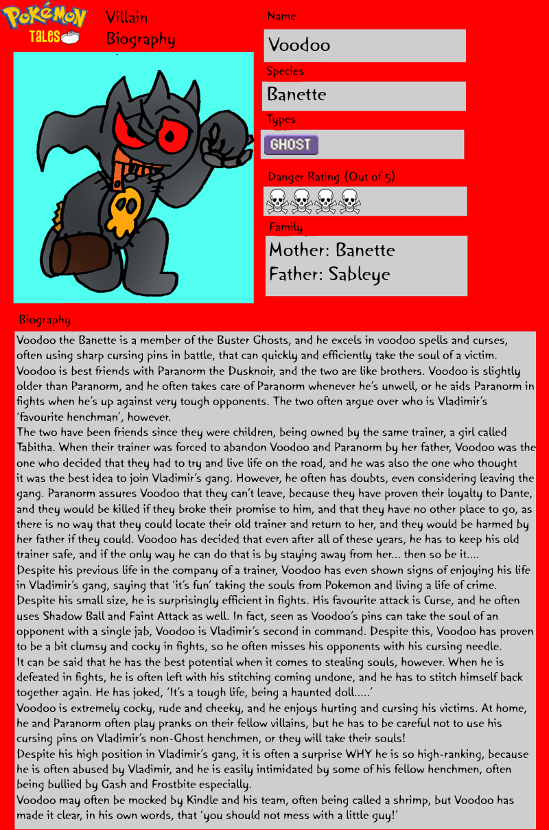 Pokemon Tales Bio - Voodoo by Duckyworth on DeviantArt
