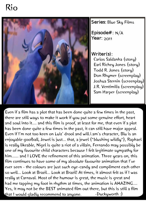 1001 Animations - Rio by Duckyworth on DeviantArt