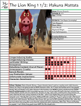 Lion King 1 1/2: Hakuna Matatta Notepage