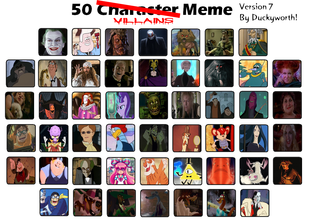 50 Villains Meme Part 7