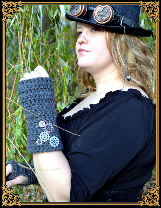 Gants en laine steampunk