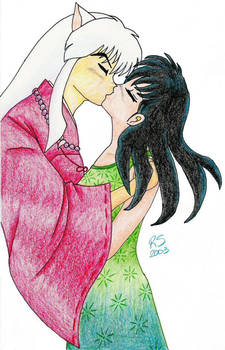 Inu Yasha and Kagome kiss