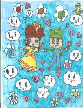 Daisy and Luigi:Love in the sky