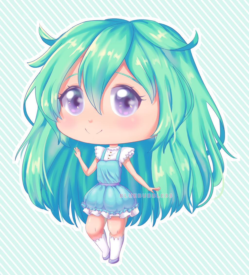 Green Color Chibi Cute Green Haired Chibi Girl by Bluvianna on DeviantArt